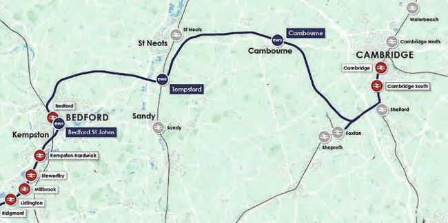 Route finalised for East West Rail line between Bedford and Cambridge ...