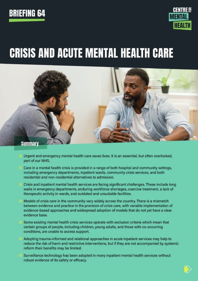 Crisis care needs major overhaul, report says | Mental Health Nursing ...