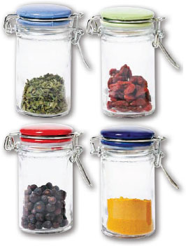 coloured spice jars