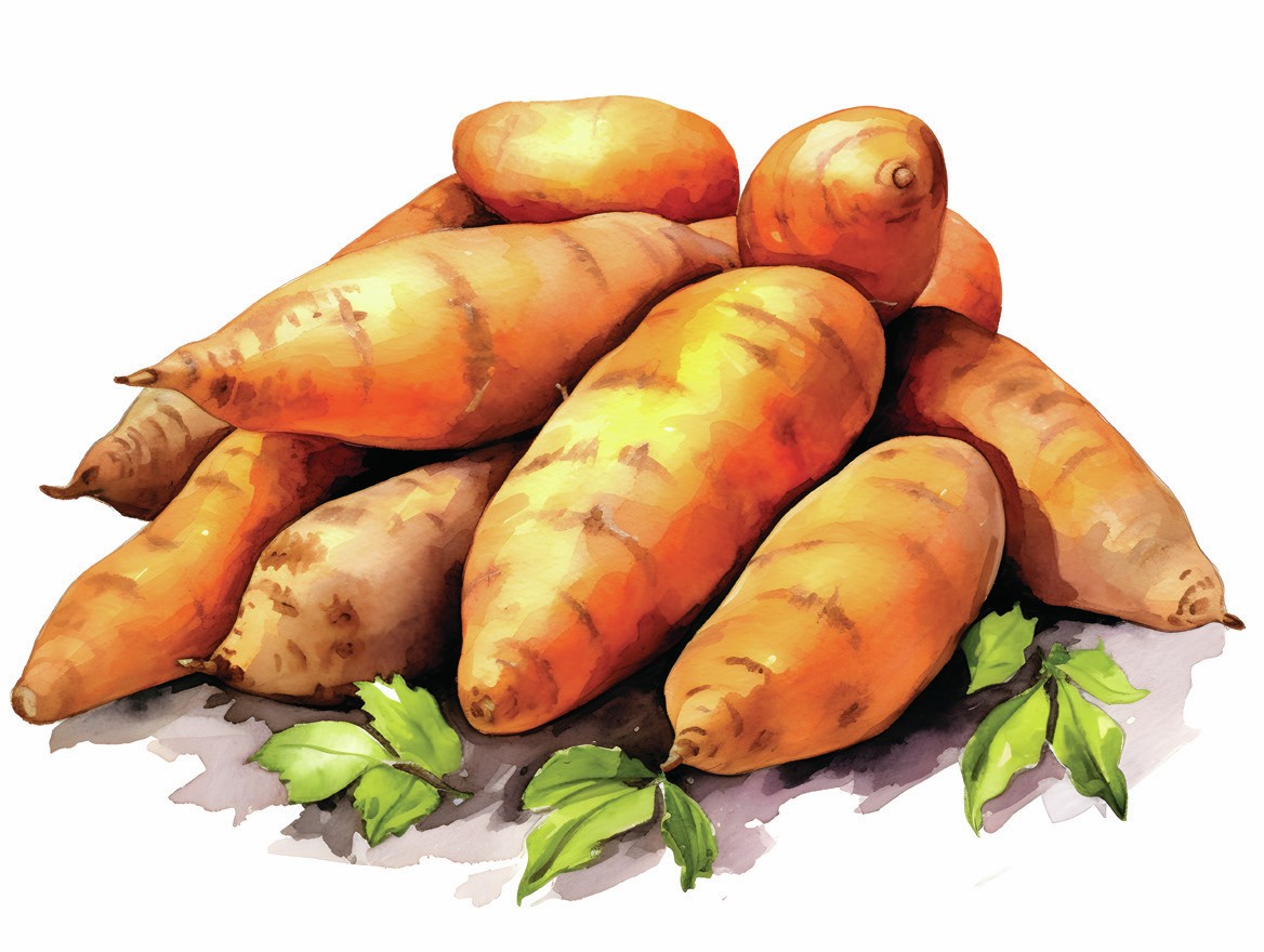 illustration of sweet potato bunch